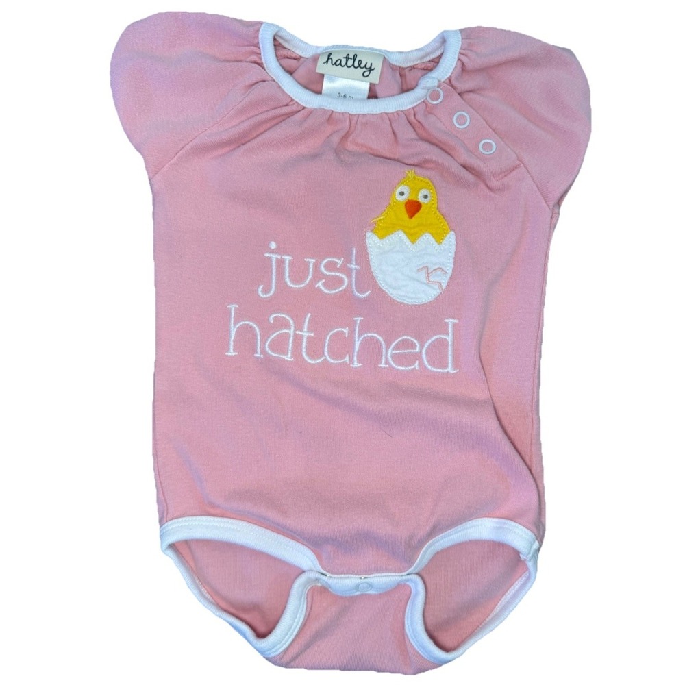 Hatley Baby Girl Pink Just Hatched Chick Bodysuit Romper 3-6 Months 100% cotton‎